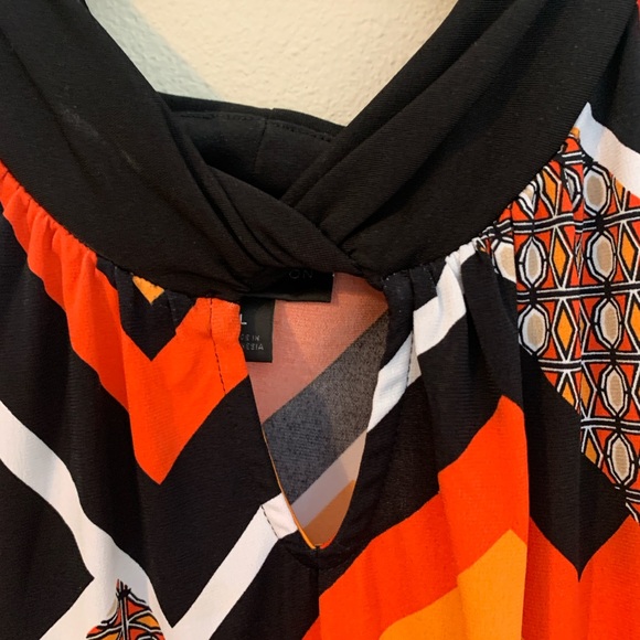 Sleeveless Top-orange & black (size large) - Picture 2 of 4